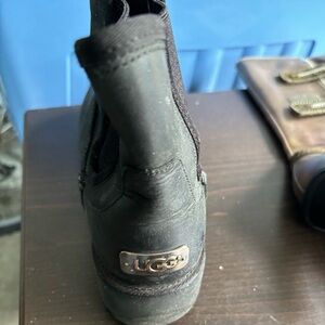 Black leather ugg boots